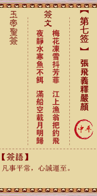 玉帝靈簽第7簽 玉帝靈簽第七簽解簽全解