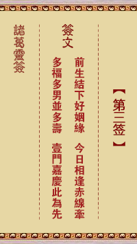 諸葛神簽第三簽 諸葛靈簽解簽3