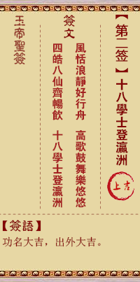 玉帝靈簽第2簽 玉帝靈簽第二簽解簽全解