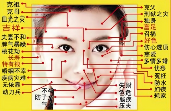 女人臉部痣的位置與命運(yùn)圖解