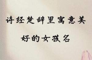 女孩取名詩(shī)經(jīng)楚辭的唯美名字