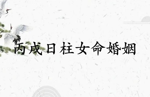 丙戌日柱女命婚姻怎么樣