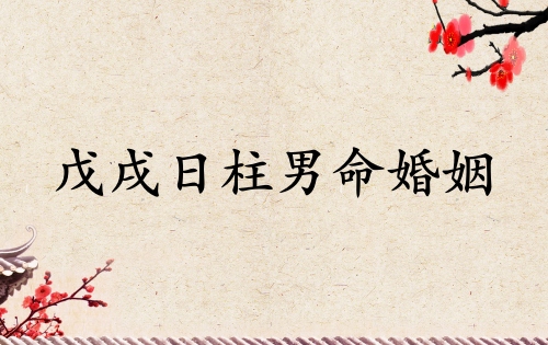 戊戌日柱男命婚姻運(yùn)勢如何