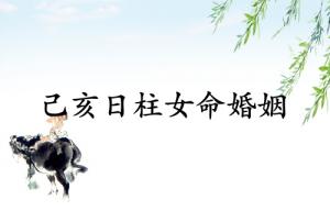 己亥日柱女命婚姻詳解