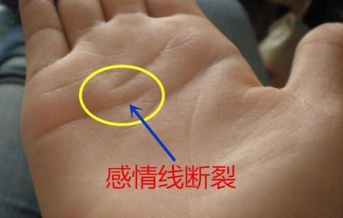 感情線斷開一上一下代表什么