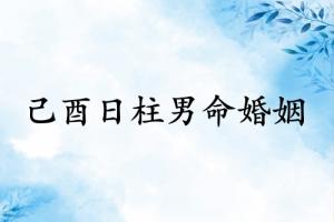 己酉日柱男命婚姻怎么樣