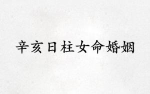 辛亥日柱女命婚姻分析