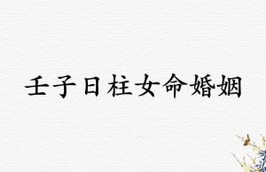壬子日柱女命婚姻怎么樣