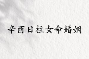 辛酉日柱女命婚姻怎么樣