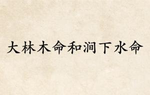 大林木命和澗下水命好不好