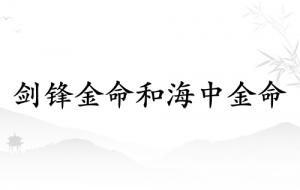 劍鋒金命和海中金命能在一起嗎