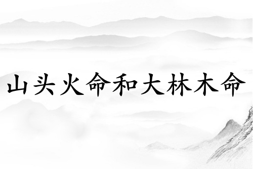 山頭火命和大林木命在一起好嗎