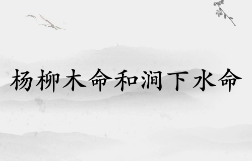 楊柳木命和澗下水命配嗎