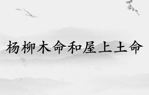 楊柳木命和屋上土命相配嗎