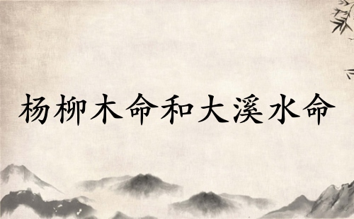 楊柳木命和大溪水命相合嗎