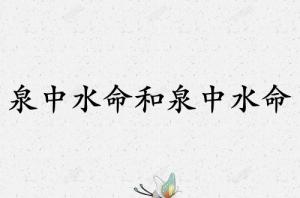 泉中水命和泉中水命配嗎