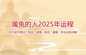 屬兔的2025年運(yùn)勢和財運(yùn)怎么樣