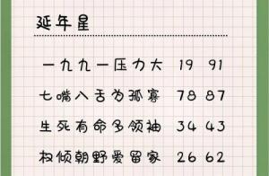 數(shù)字能量之延年星的含義和特征