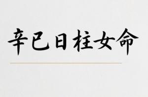 辛巳日柱女命婚姻怎么樣